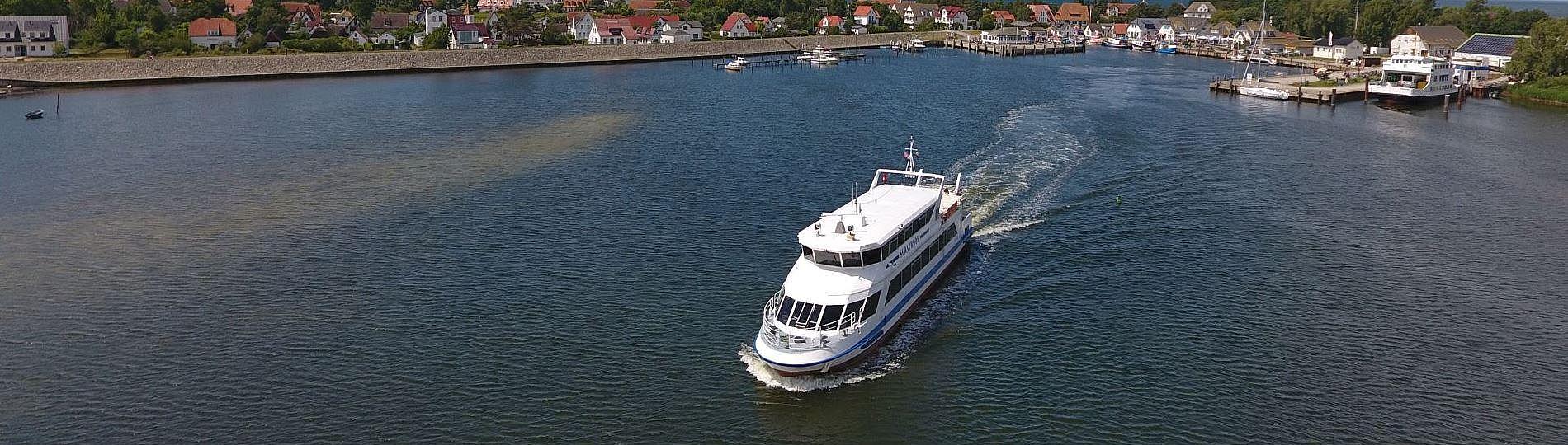 MS Schaprode aerial view departure.