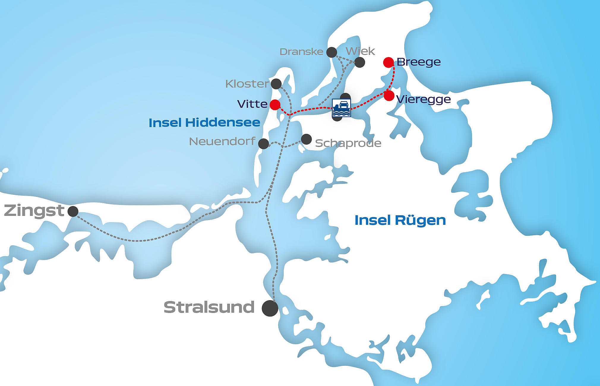 Insel Hiddensee ab Hafen Breege